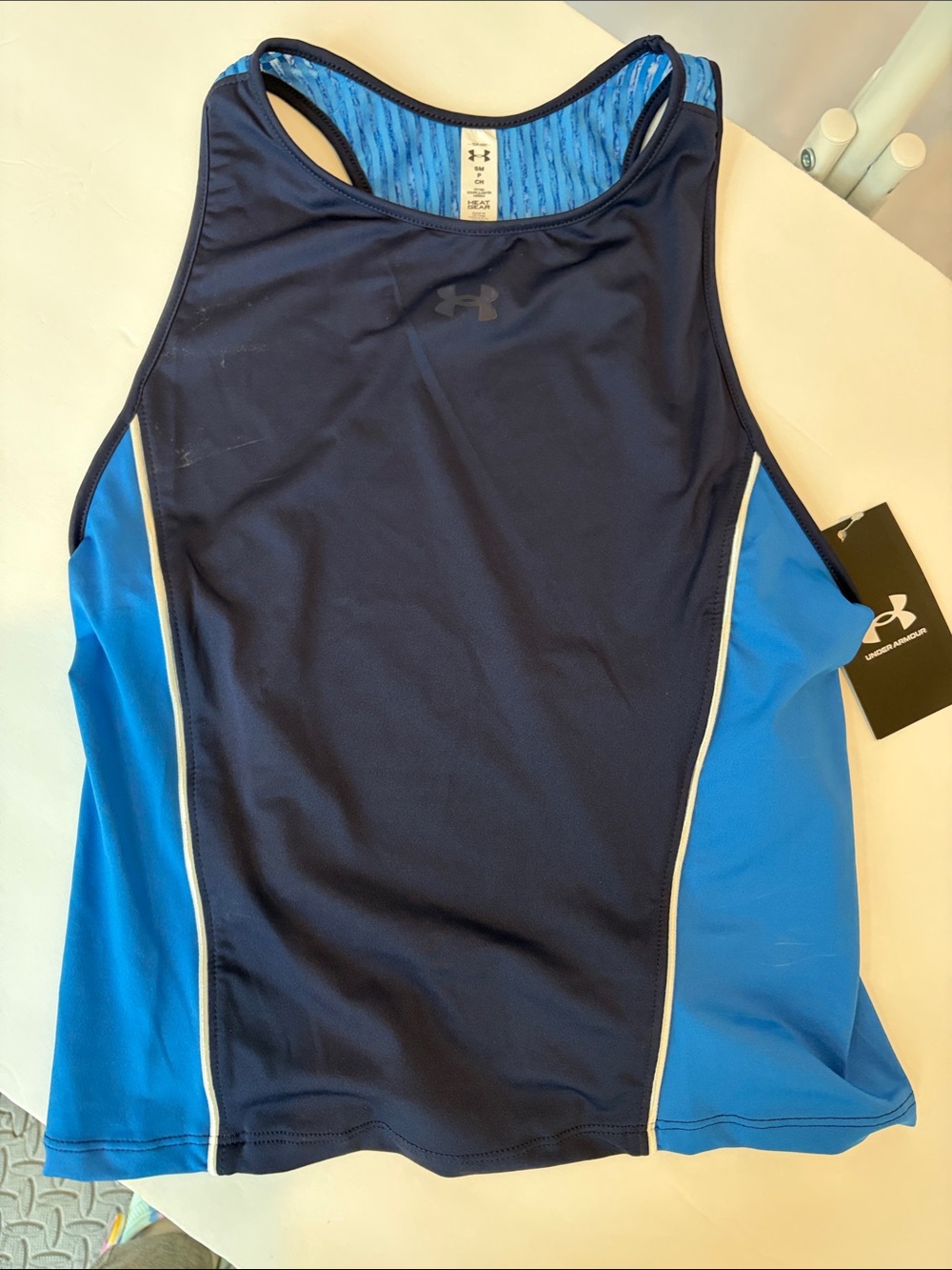 Under Armour Men’s Navy & Bright Blue Swim Tank